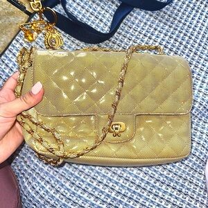 Vintage quilted flap bag chain strap shoulder bag crossbody bag gold purse